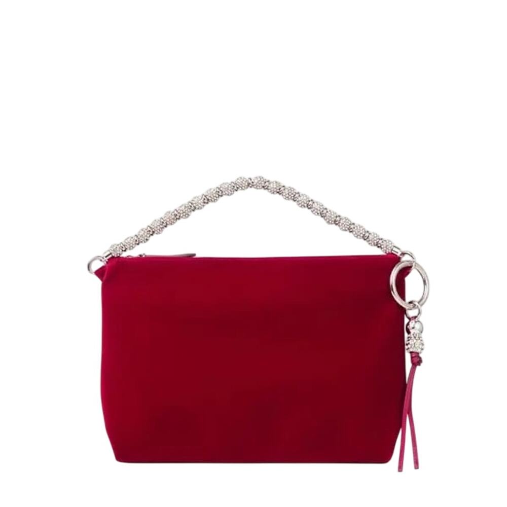Jimmy Choo NWT Callie Velvet Clutch in Red and Silver